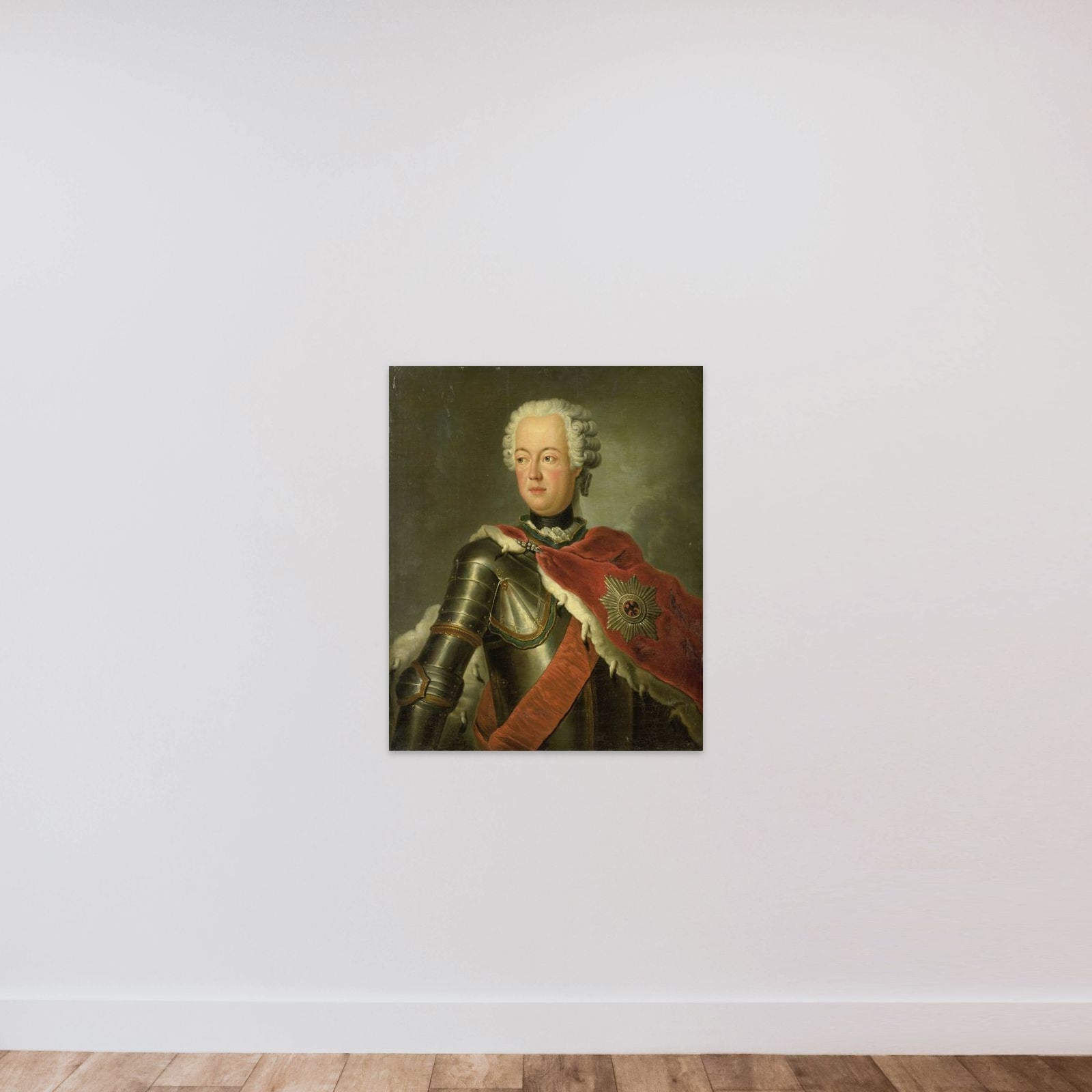 Portrait of August Wilhelm (1722-1758) unframed — shown to scale