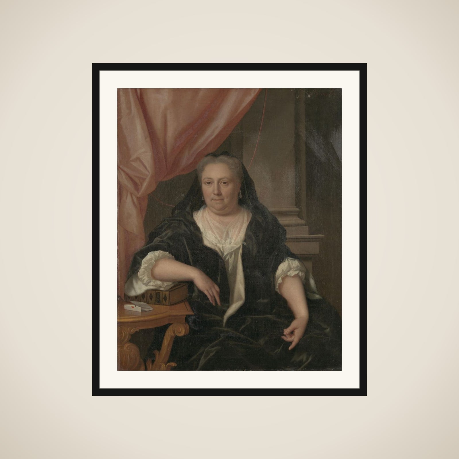 Portrait of Maria van Citters (1684-1752), Wife of Caspar Adriaen Parduyn framed