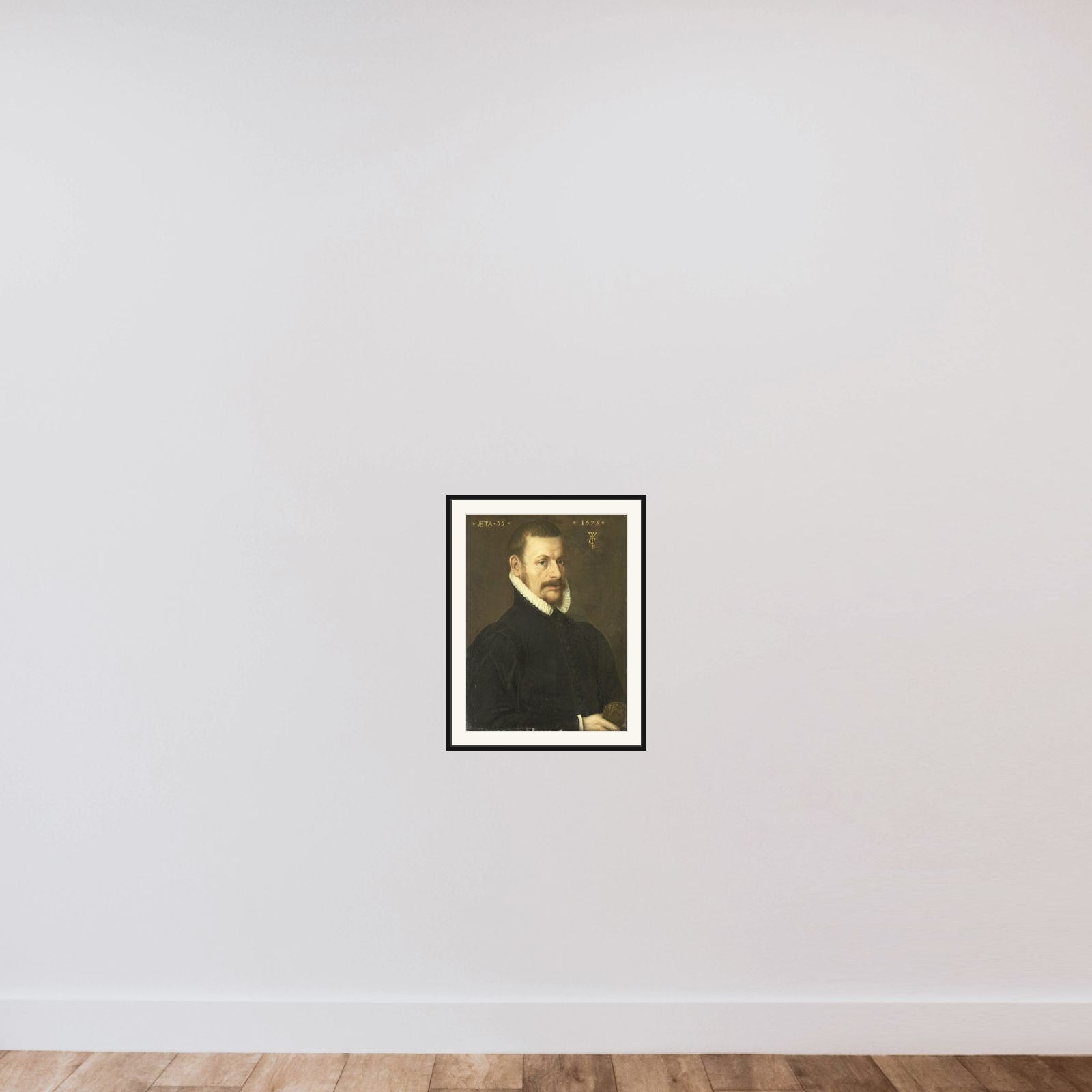 Portrait of Guilliam Courten, Husband of Margarita Cassier framed — shown to scale