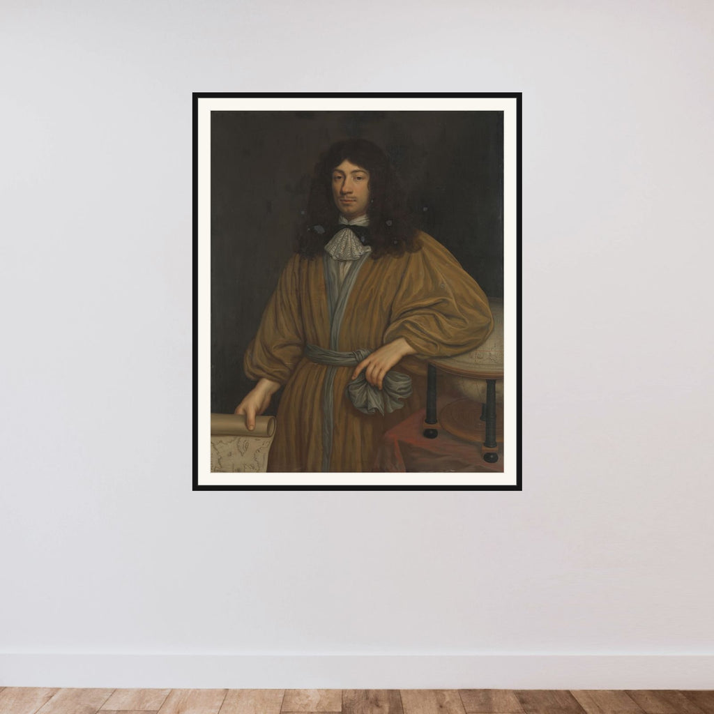 Johan Boudaen Courten (1635-1716), Lord of St Laurens, Schellach and Popkensburg. Councillor of Middelburg and Director of the East India Company framed — shown to scale