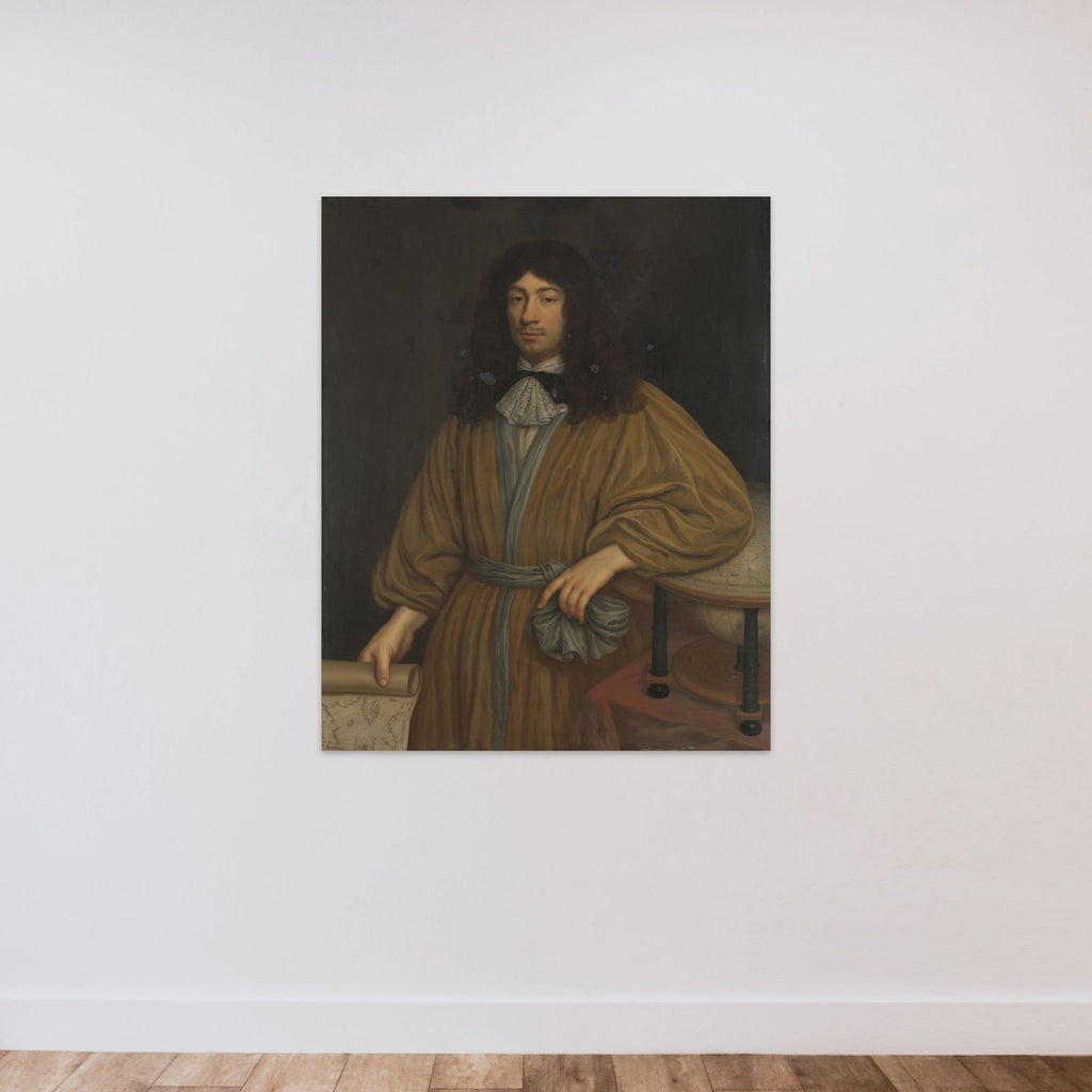 Johan Boudaen Courten (1635-1716), Lord of St Laurens, Schellach and Popkensburg. Councillor of Middelburg and Director of the East India Company unframed — shown to scale
