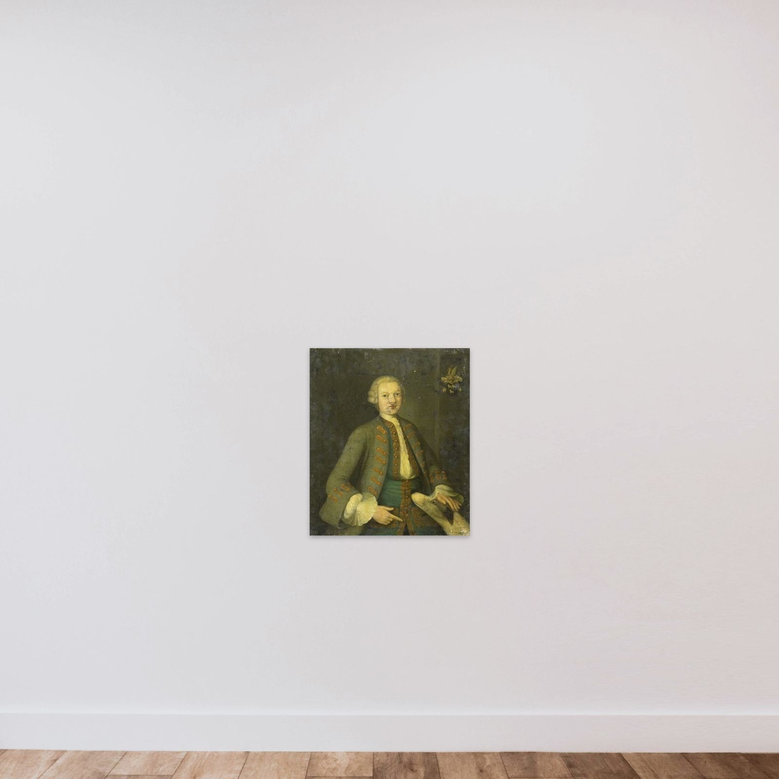 Portrait of a Man unframed — shown to scale