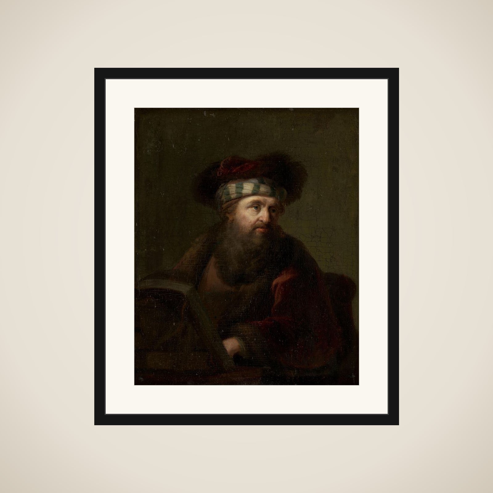A Man in Oriental Costume (Portrait of a Rabbi) framed