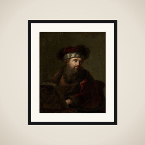 A Man in Oriental Costume (Portrait of a Rabbi) framed
