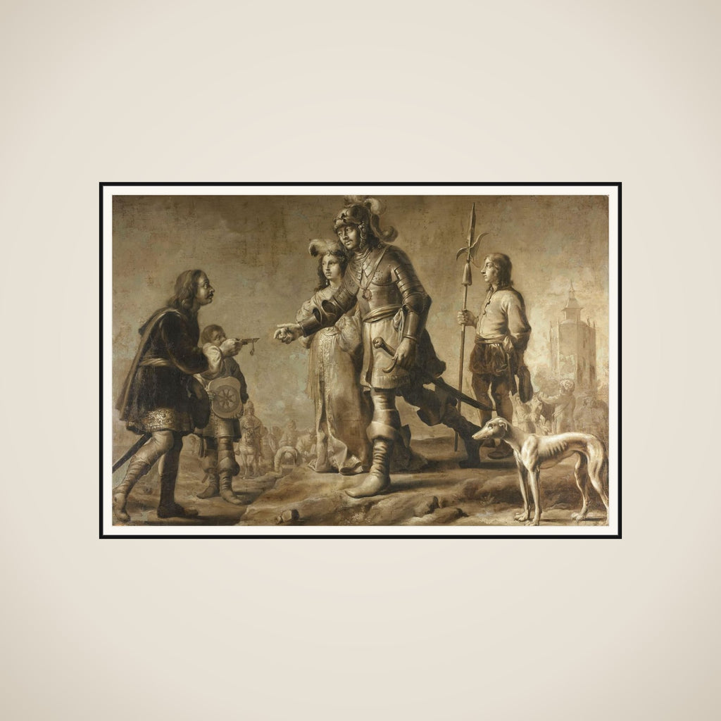 Boudewijn van Heusden (830-870) and his Wife Sophia Receiving Homage from the Legate of King Edmund, c. 1626 framed