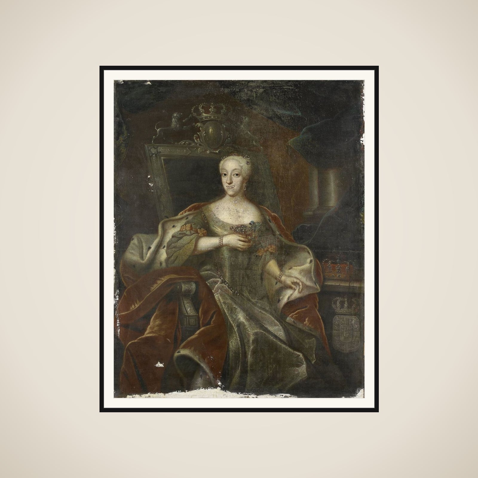 Portrait of Princess Charlotte Amalie, Daughter of Frederick IV, King of Denmark framed