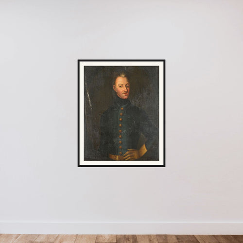 Charles XII (1682-1718), King of Sweden framed — shown to scale