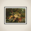 Still Life with Flowers and Fruit framed