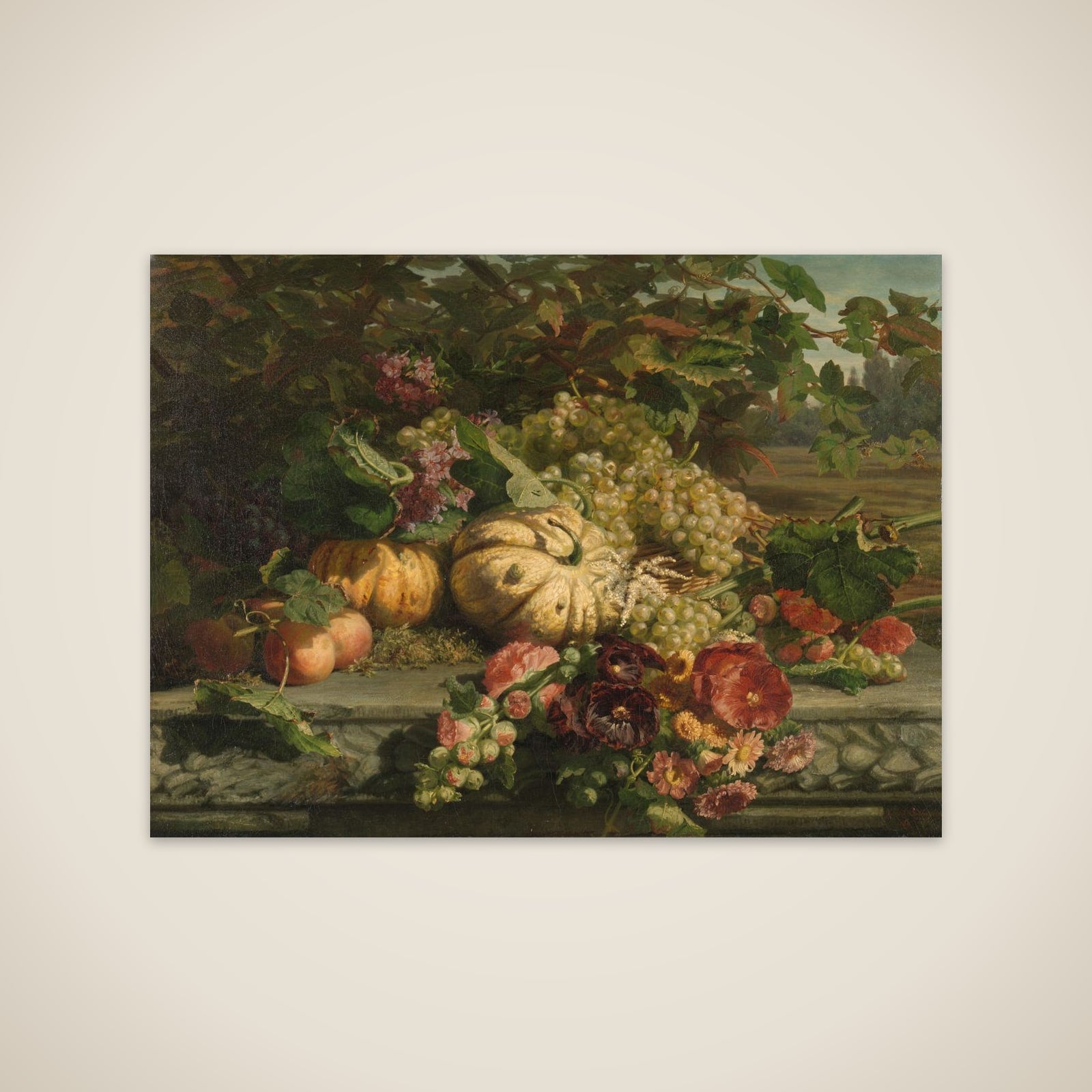 Still Life with Flowers and Fruit unframed print