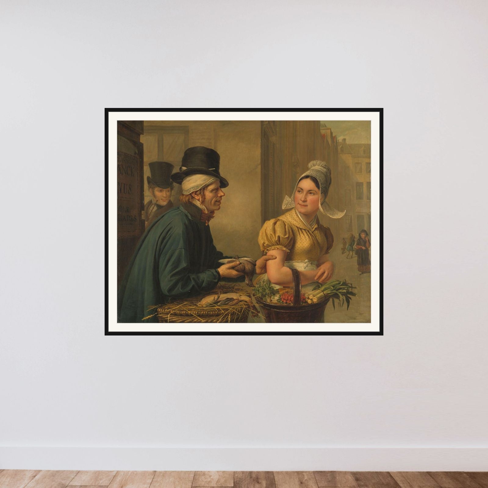 The Poultryman framed — shown to scale