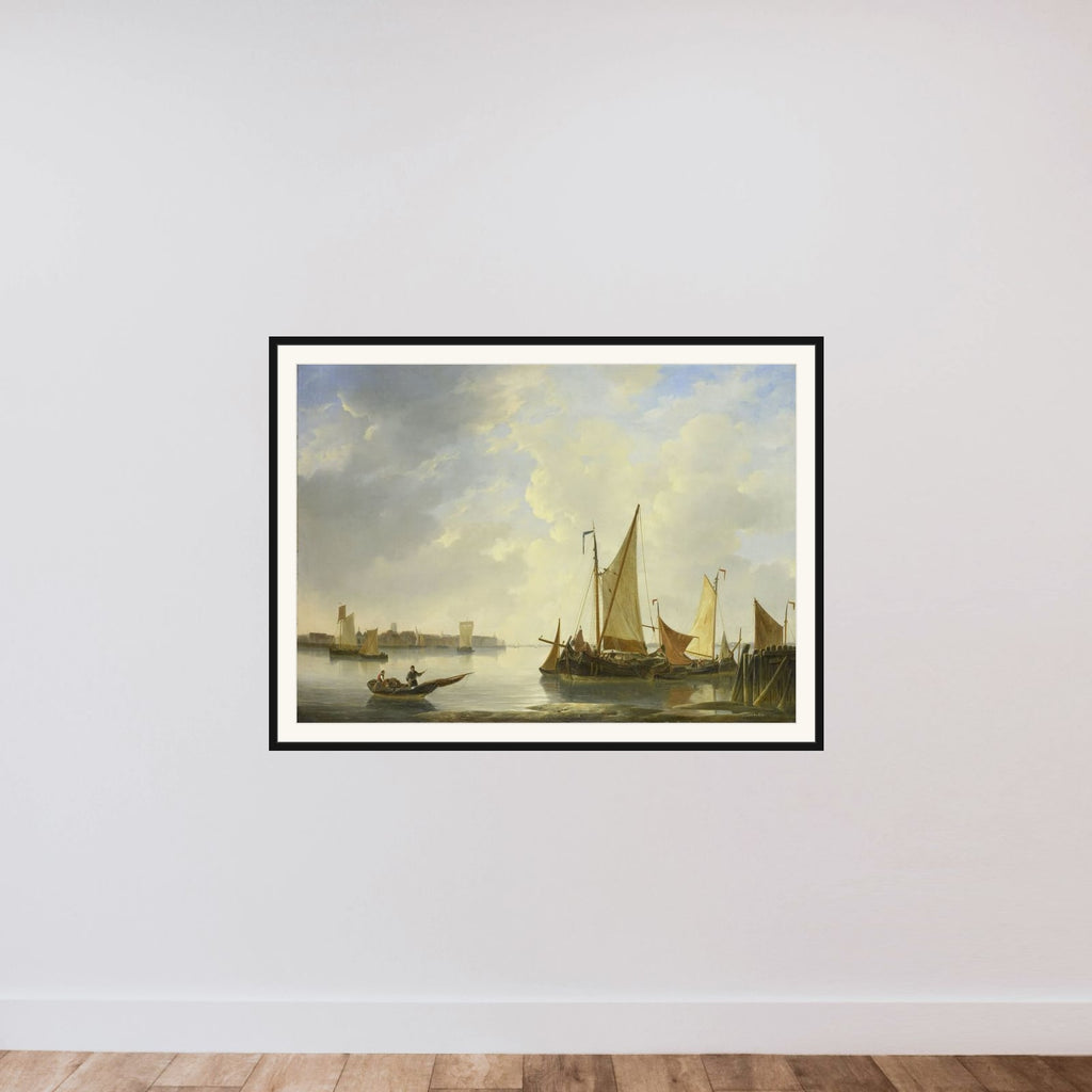 View of Dordrecht seen from Papendrecht framed — shown to scale