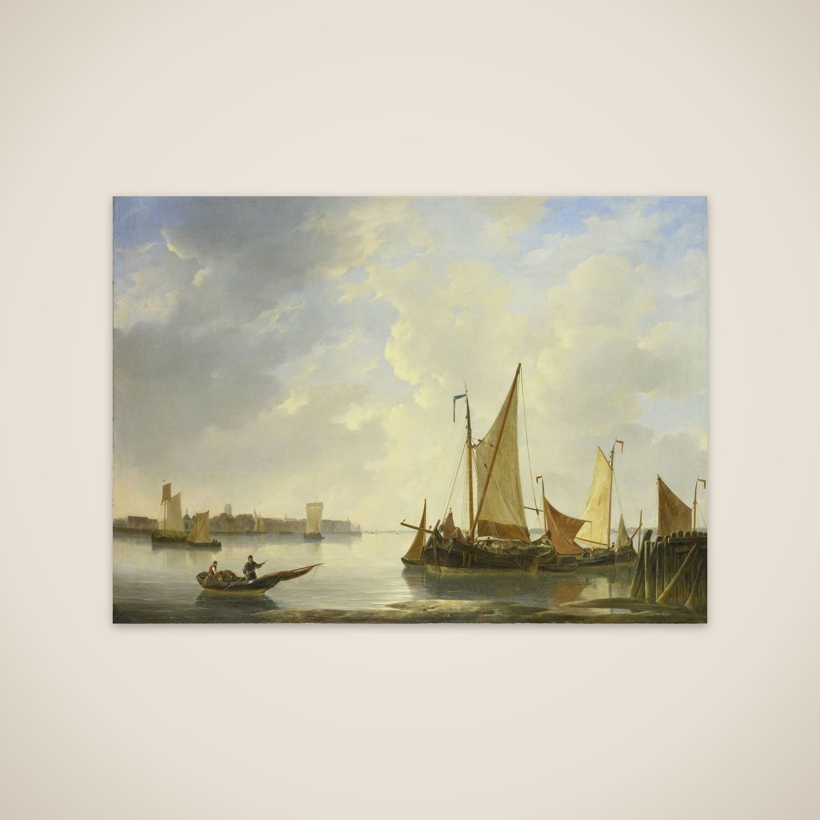 View of Dordrecht seen from Papendrecht unframed print