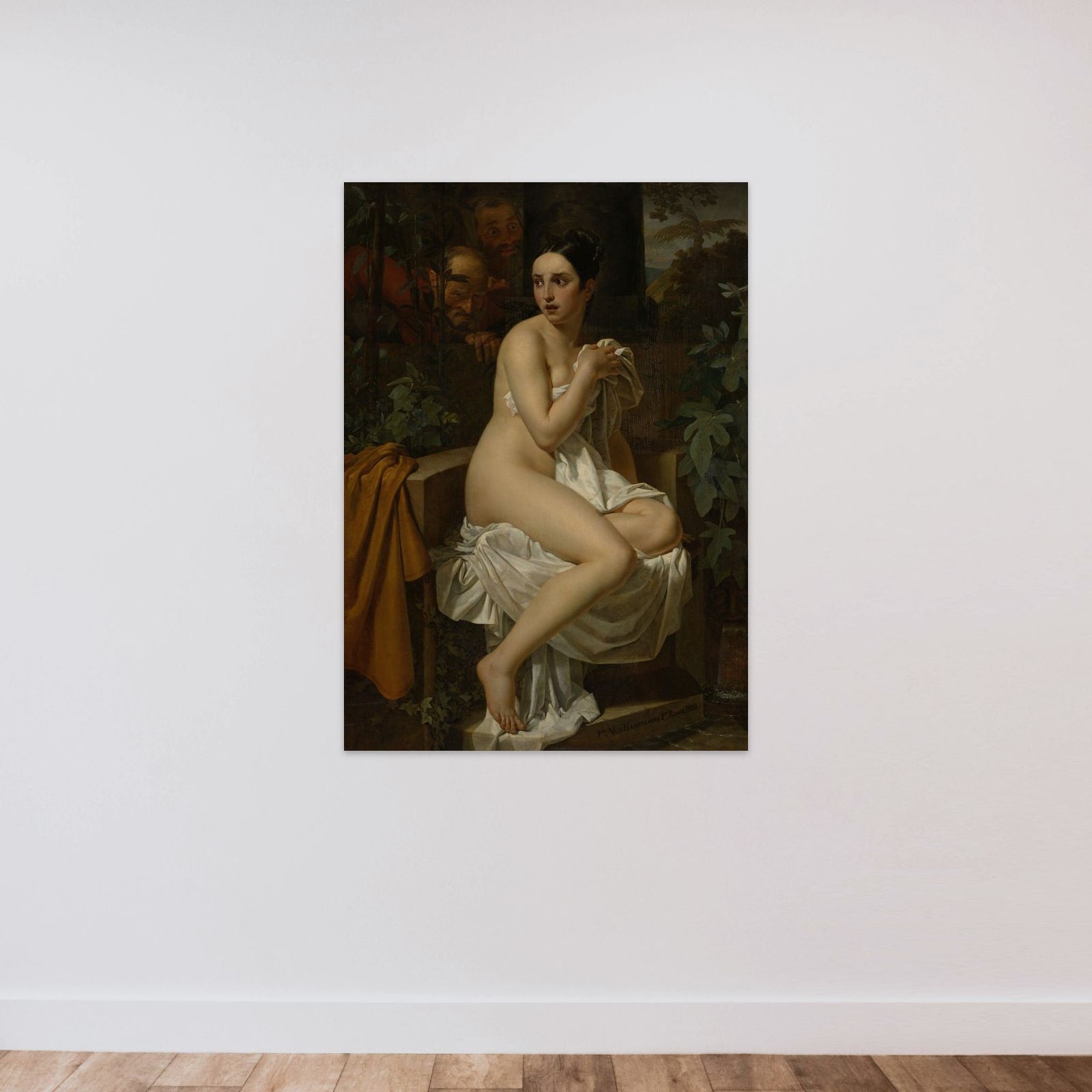 Susanna and the Elders unframed — shown to scale