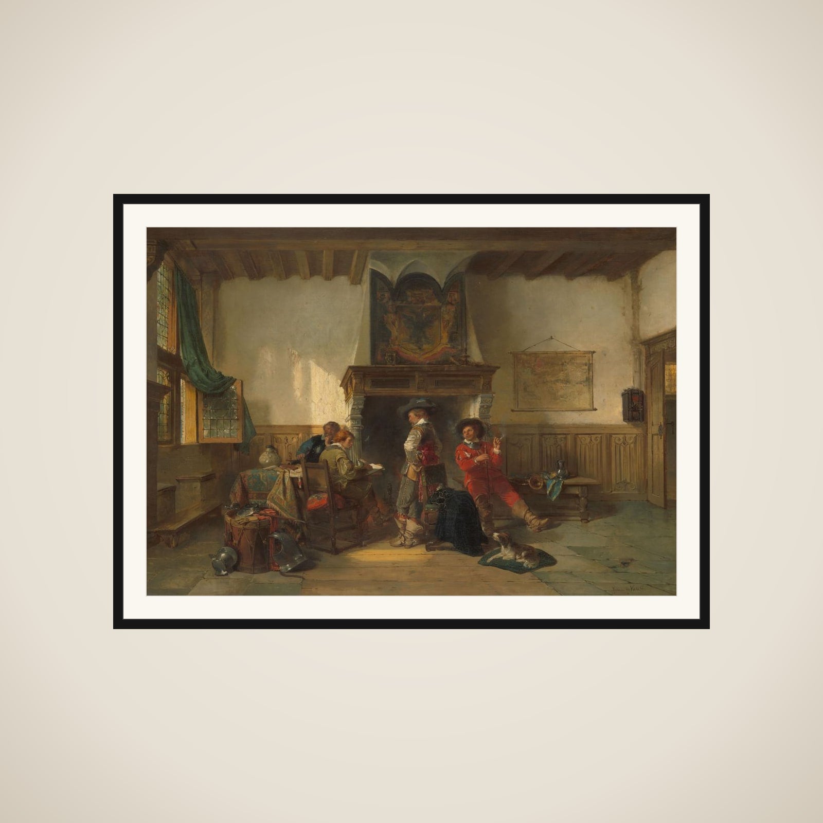 Soldiers in a Guardsroom framed
