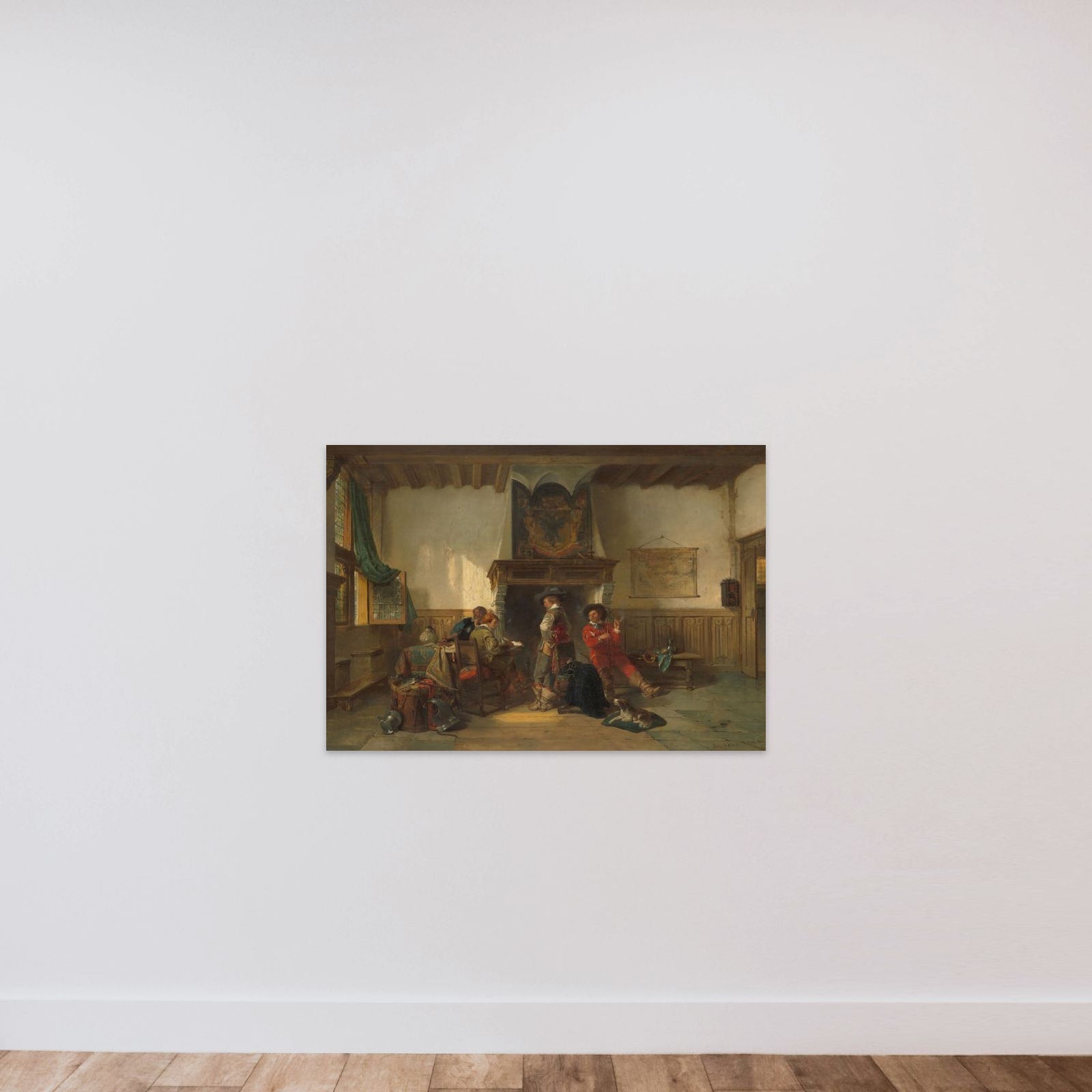 Soldiers in a Guardsroom unframed — shown to scale
