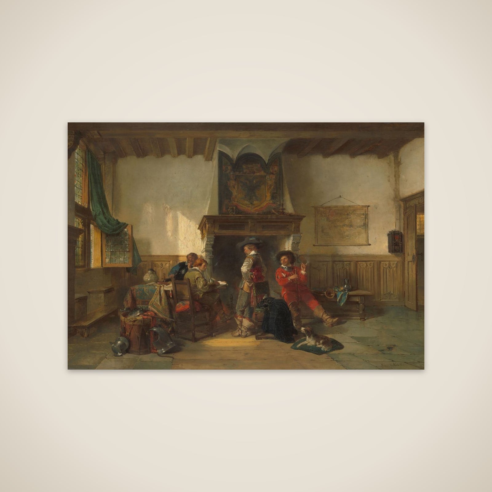 Soldiers in a Guardsroom unframed print