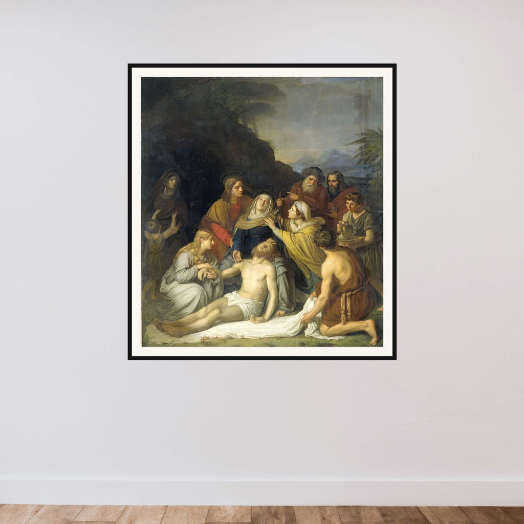 The Entombment framed — shown to scale