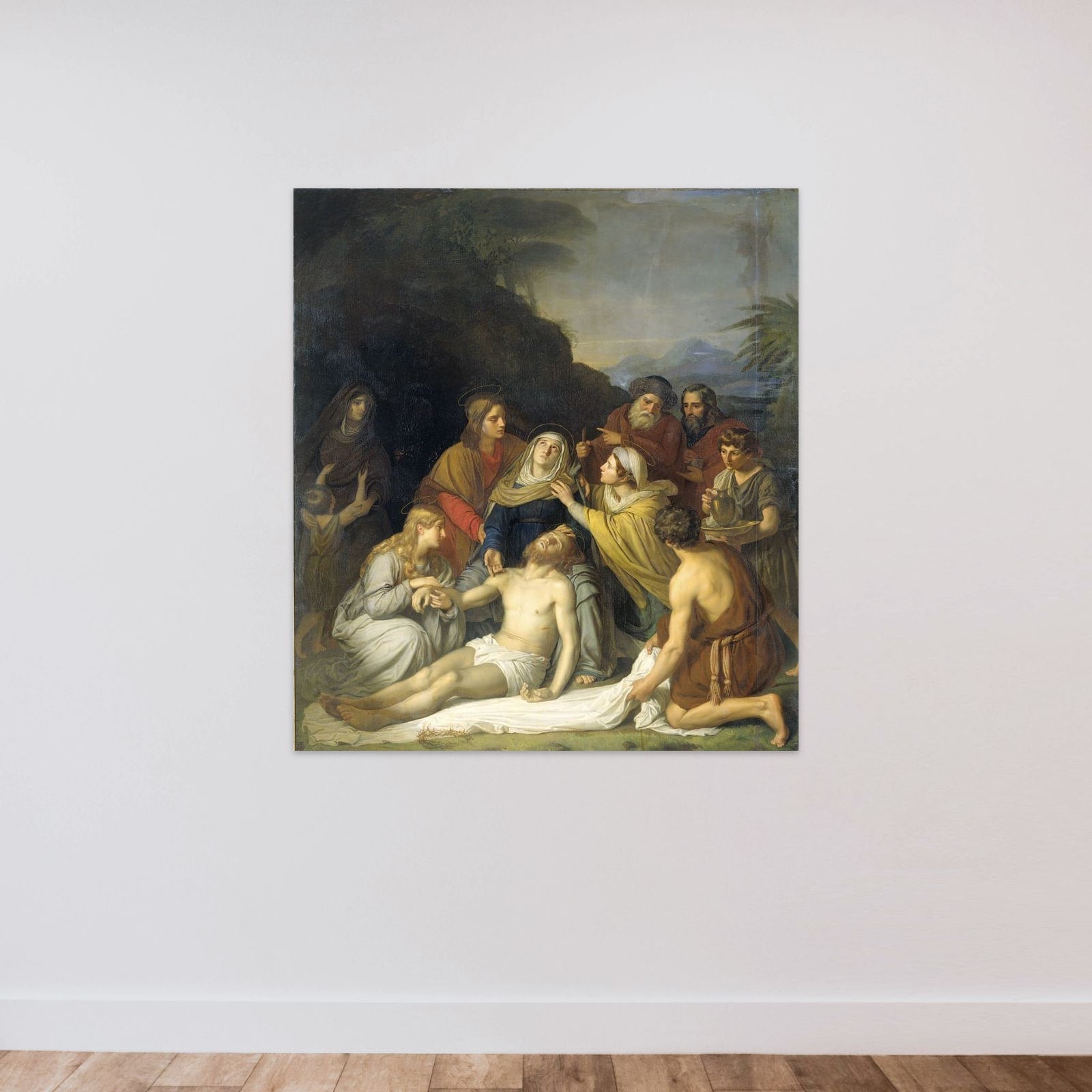 The Entombment unframed — shown to scale