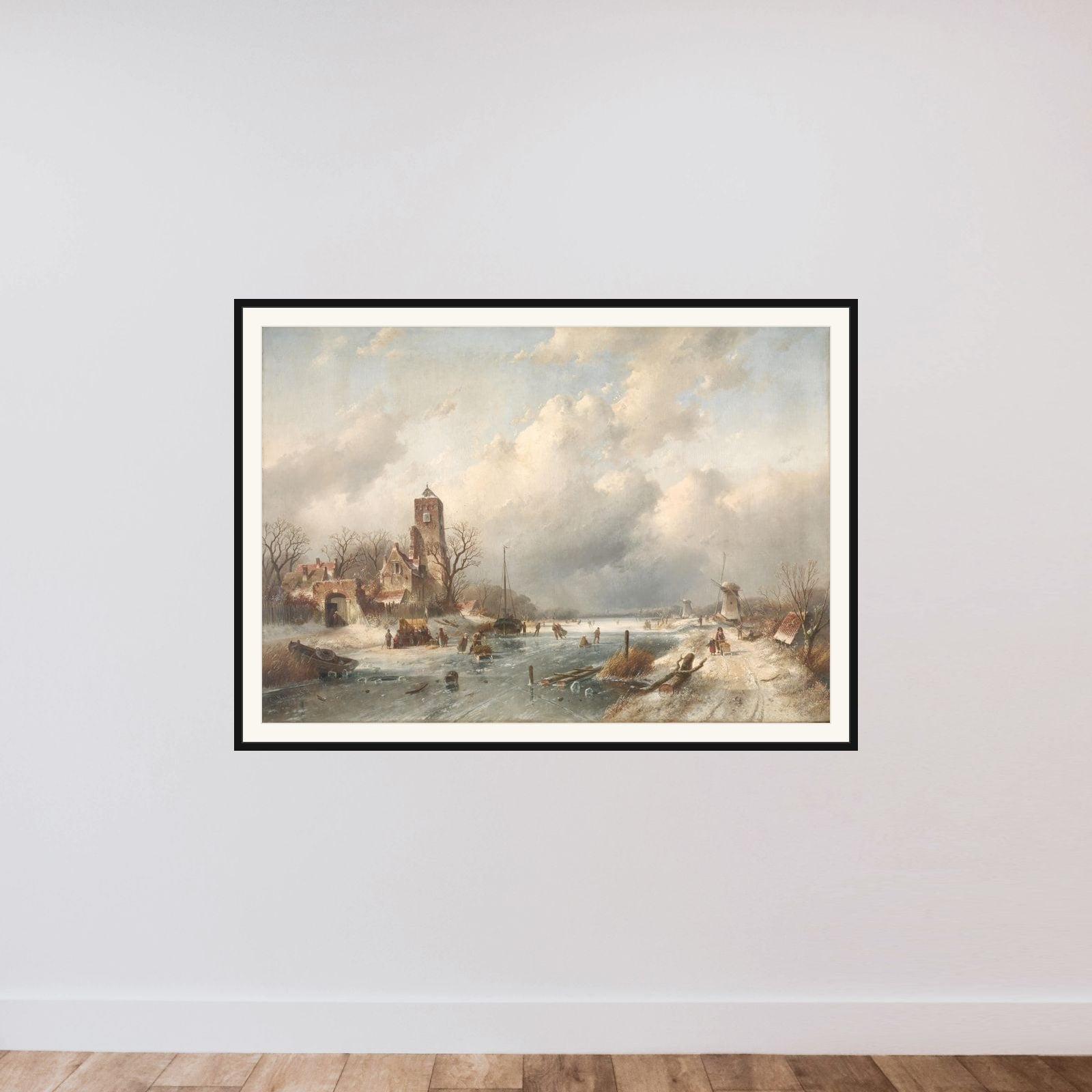 Winter Scene framed — shown to scale
