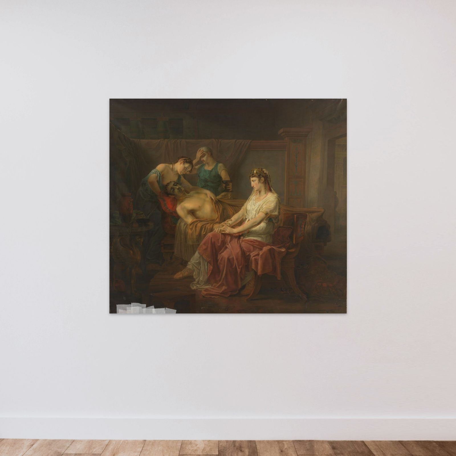 The Mortally wounded Mark Anthony with Cleopatra unframed — shown to scale