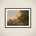 Landscape with Cattle framed