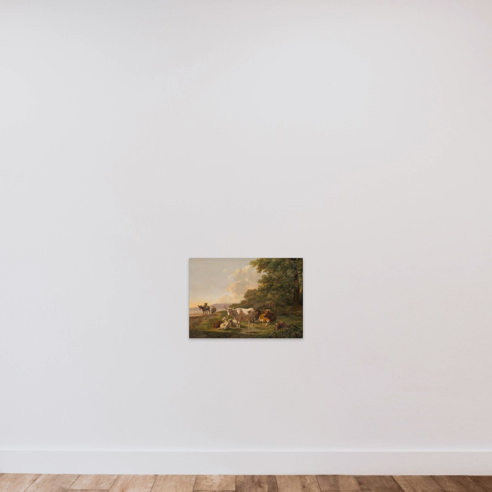 Landscape with Cattle unframed — shown to scale