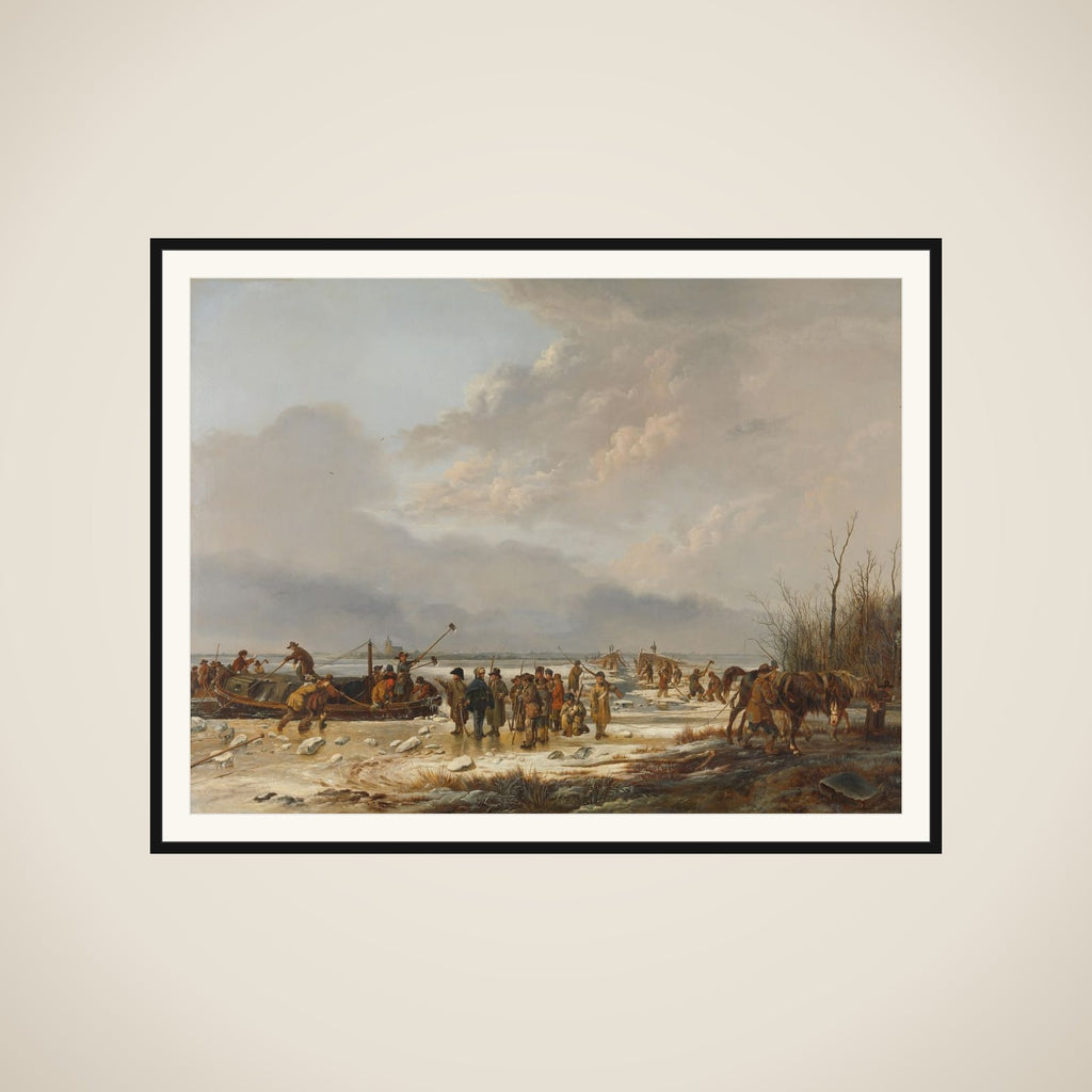 Breaking the Ice on the Karnemelksloot, Naarden, January 1814 framed