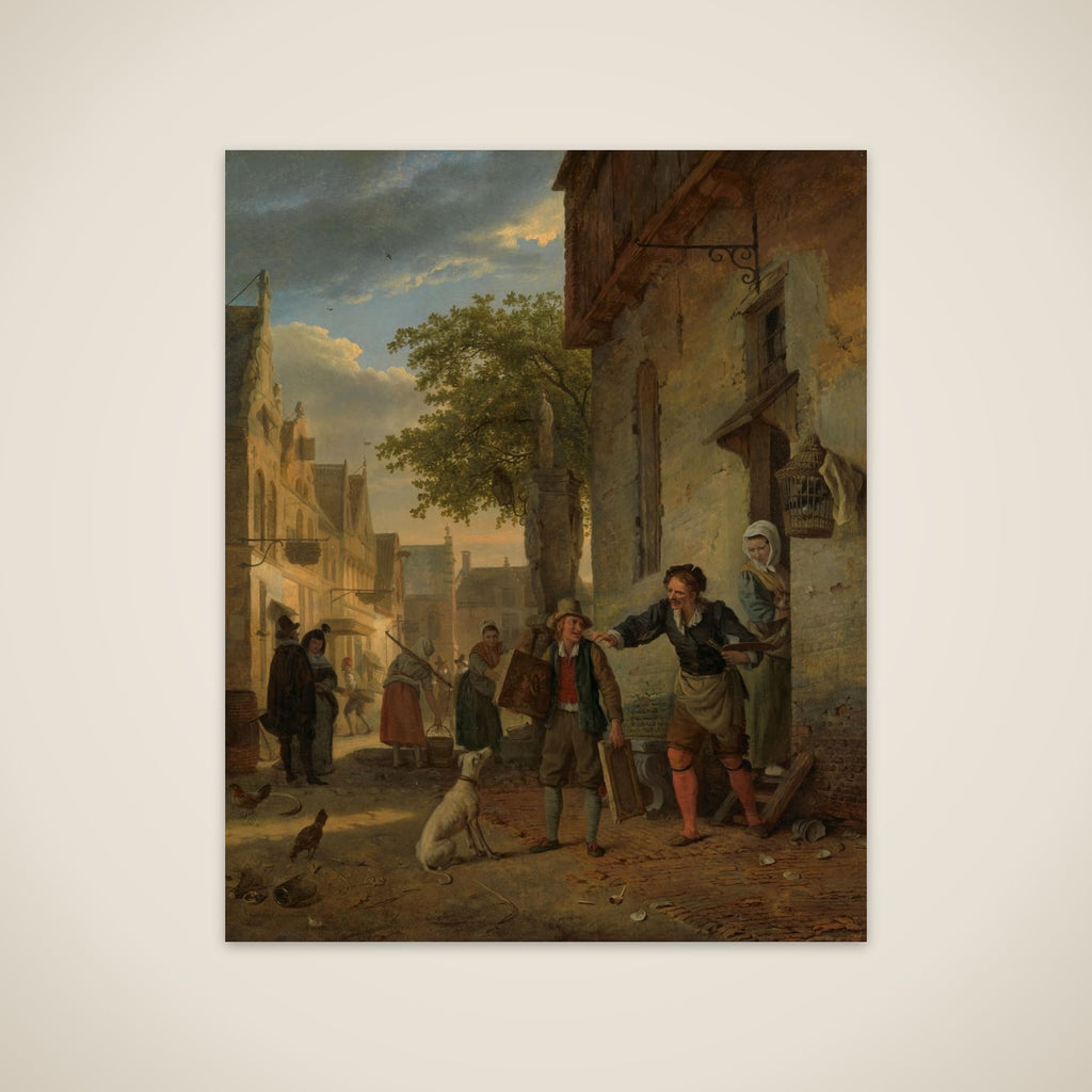 Jan Steen Sends his Son to the Streets to Exchange Paintings for Beer and Wine unframed print