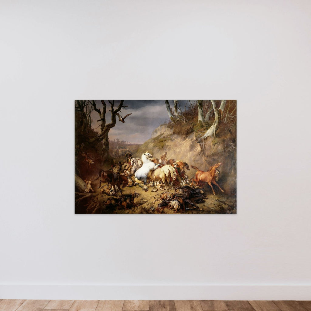 Hungry Wolves Attacking a Party of Riders unframed — shown to scale