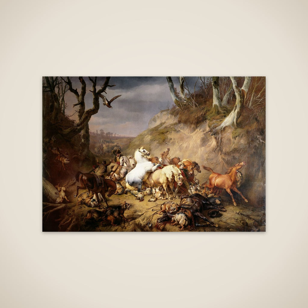 Hungry Wolves Attacking a Party of Riders unframed print