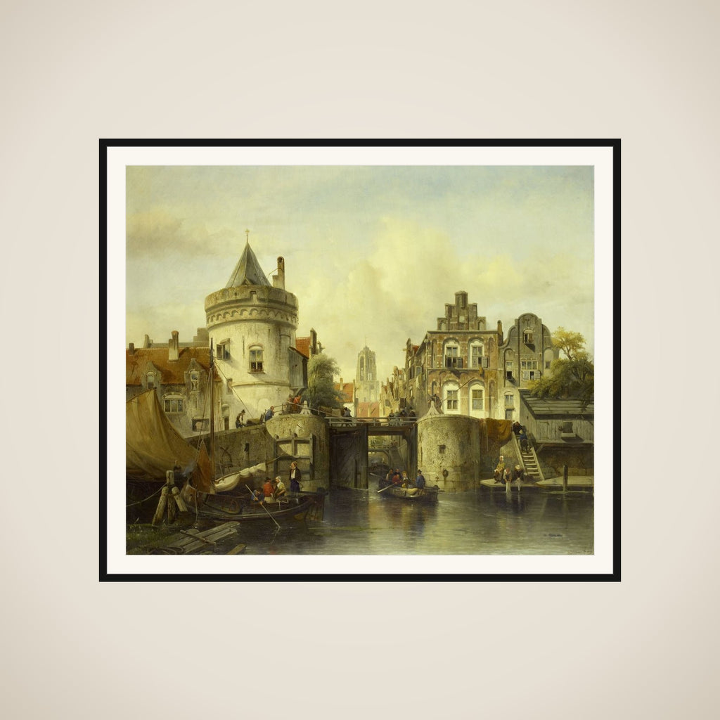 Imaginary View based on the Kolksluis, Amsterdam framed