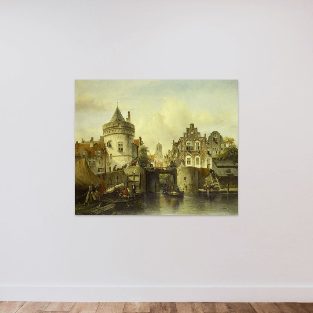 Imaginary View based on the Kolksluis, Amsterdam unframed — shown to scale