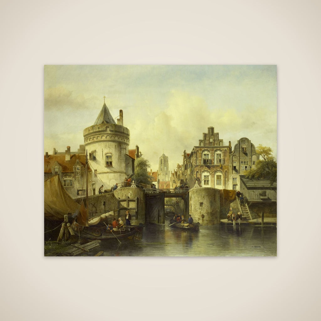 Imaginary View based on the Kolksluis, Amsterdam unframed print