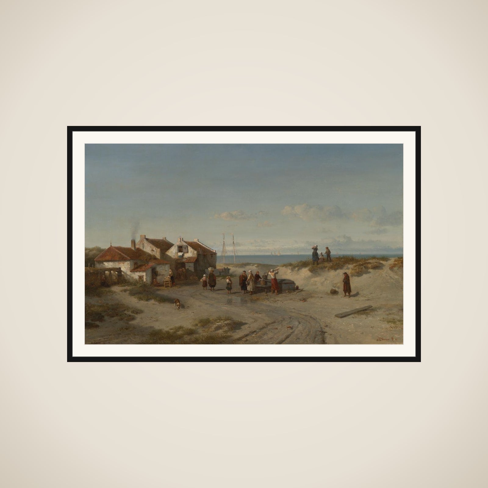 Strandgezicht bij Noordwijk aan Zee framed