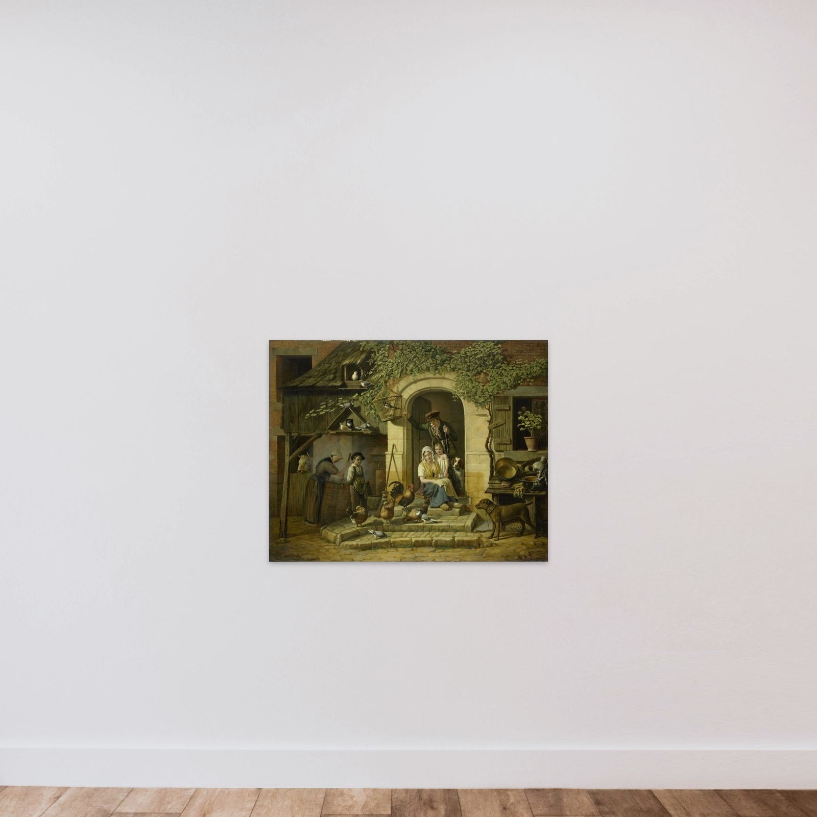 The Home of a Hunter unframed — shown to scale