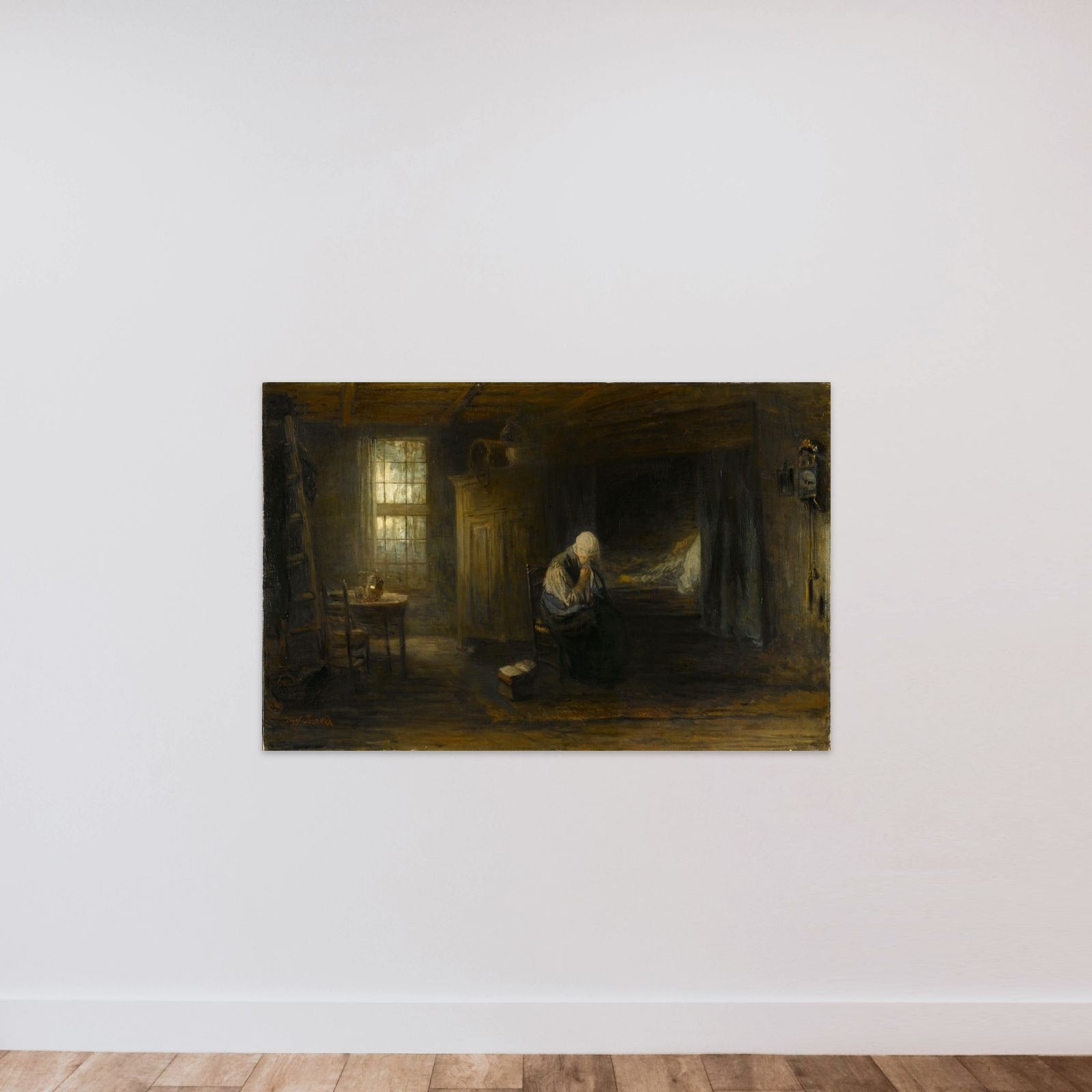'Alone in the World' unframed — shown to scale