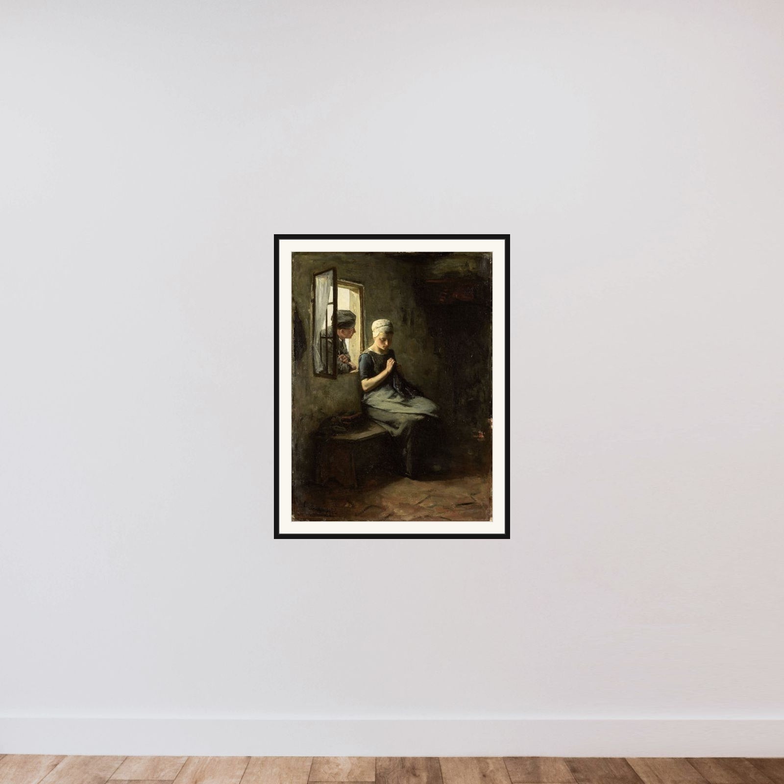 'Vissersvrijage' framed — shown to scale