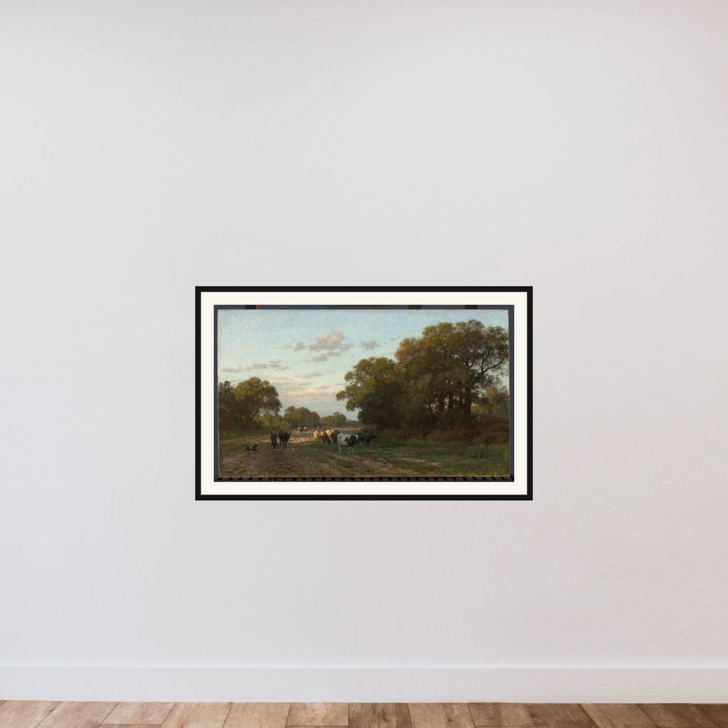 Landscape in Drenthe framed — shown to scale