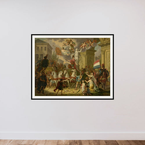 Allegory of the Triumphal Procession of the Prince of Orange, the Future King Willem II, as the Hero of Waterloo, 1815 framed — shown to scale
