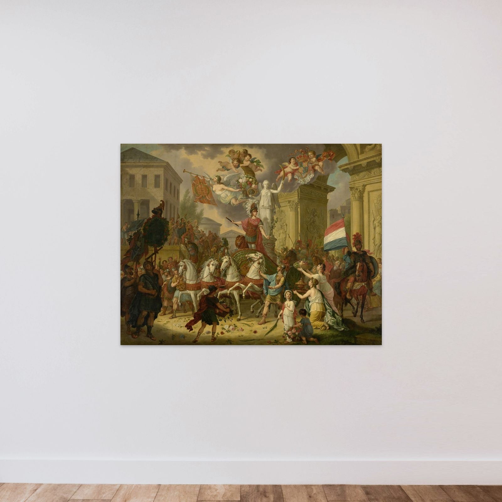 Allegory of the Triumphal Procession of the Prince of Orange, the Future King Willem II, as the Hero of Waterloo, 1815 unframed — shown to scale