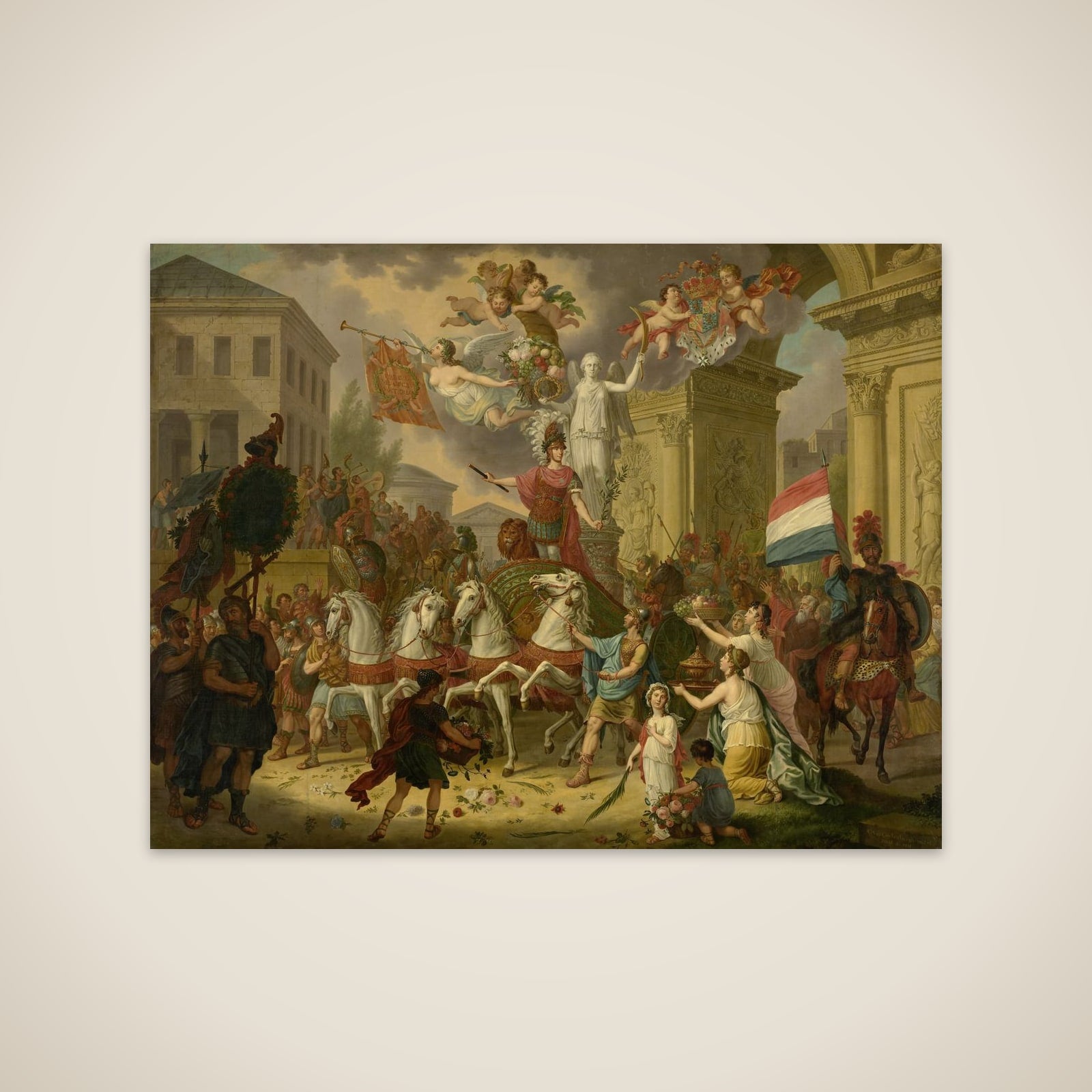 Allegory of the Triumphal Procession of the Prince of Orange, the Future King Willem II, as the Hero of Waterloo, 1815 unframed print