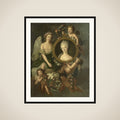 Portrait of Wilhelmina of Prussia in a medallion with allusions to her marriage to Prince William V on 4 October 1767 in Berlin (Frederika Sophia Wilhelmina) framed