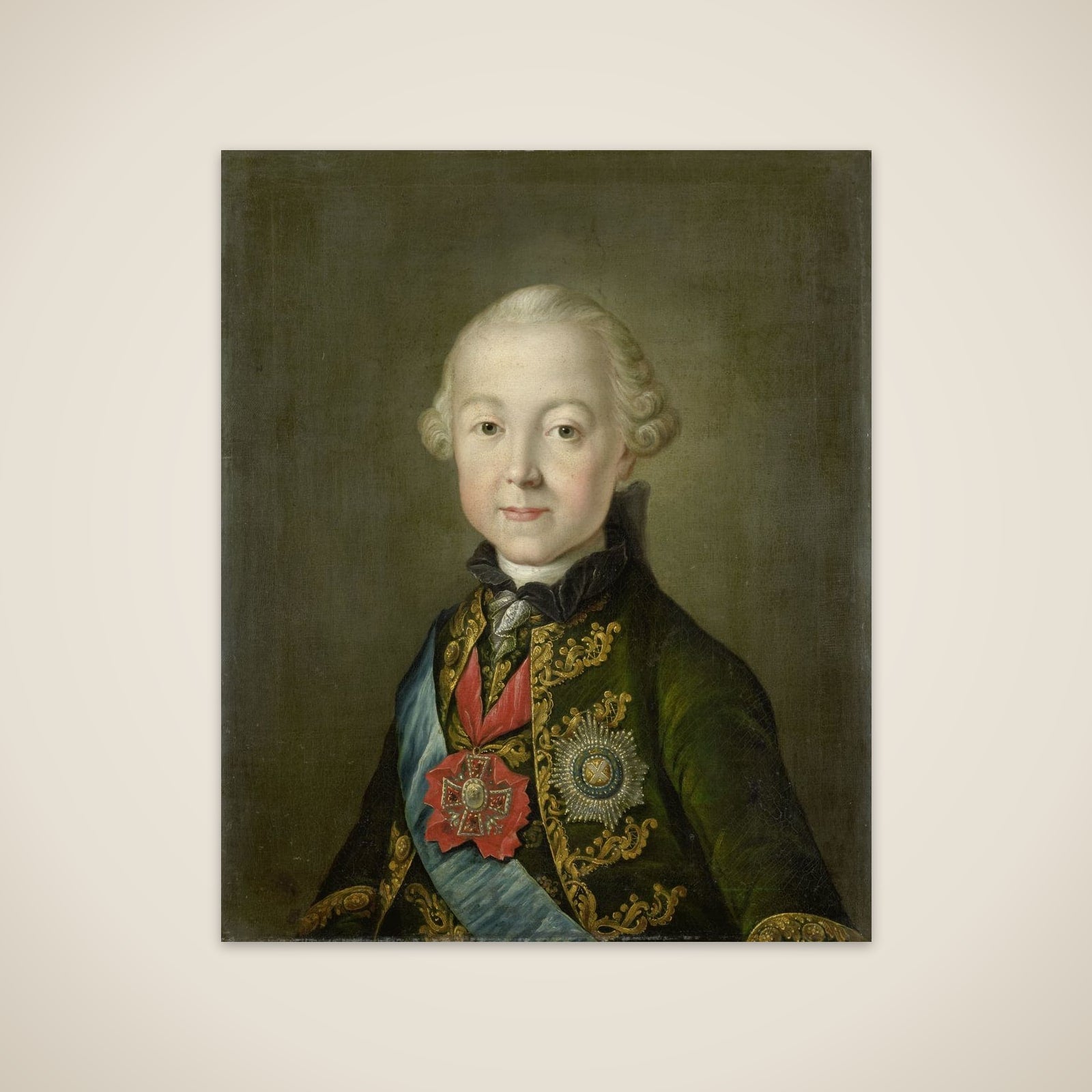 Portrait of Paul I, Emperor of Russia, at a young age unframed print
