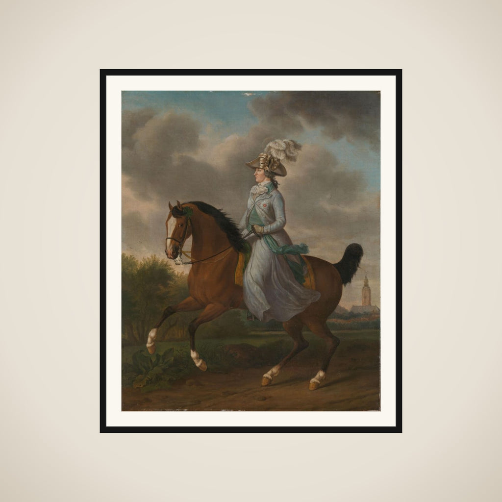 Frederika Sophia Wilhelmina of Pruissia (1751-1820), Equestrian portrait of the Wife of Prince Willem V framed