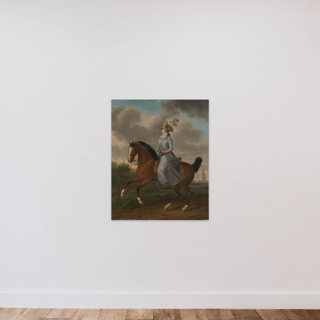 Frederika Sophia Wilhelmina of Pruissia (1751-1820), Equestrian portrait of the Wife of Prince Willem V unframed — shown to scale