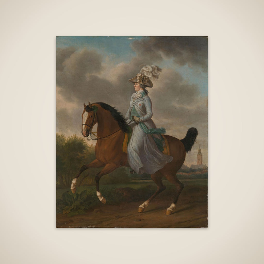 Frederika Sophia Wilhelmina of Pruissia (1751-1820), Equestrian portrait of the Wife of Prince Willem V unframed print