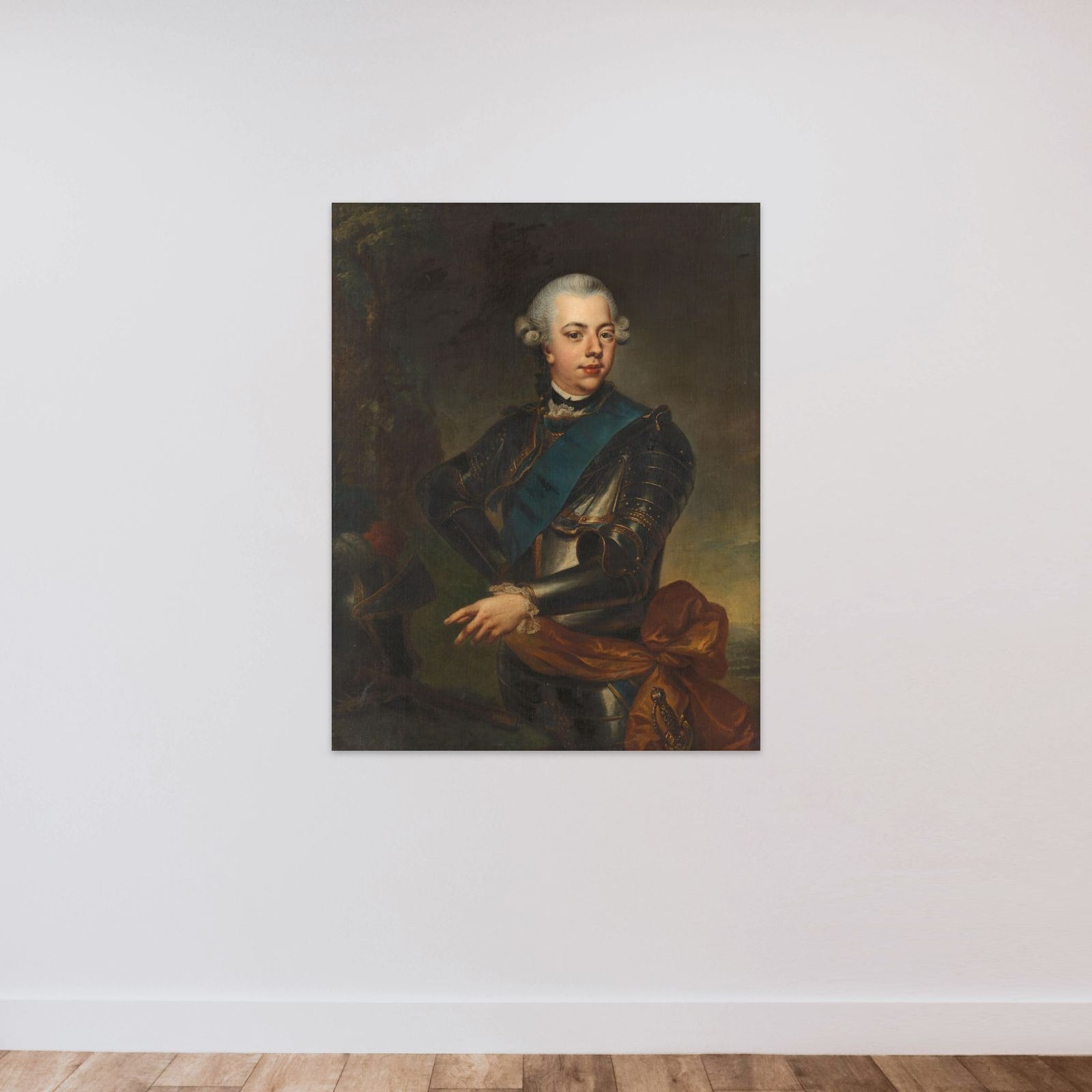 Willem V (1748-1806), prins van Oranje-Nassau unframed — shown to scale
