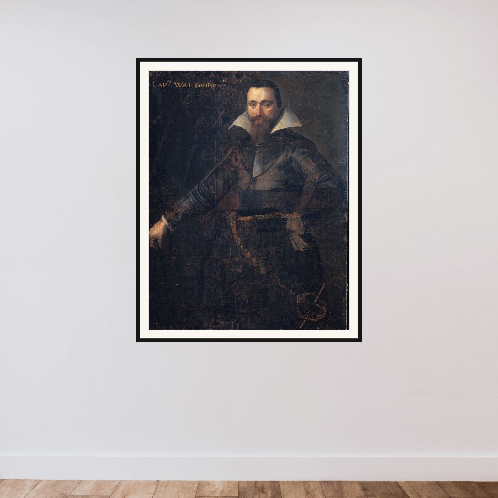 Portrait of Bartholomeus Andrio Walsdorffer (?-1622) framed — shown to scale