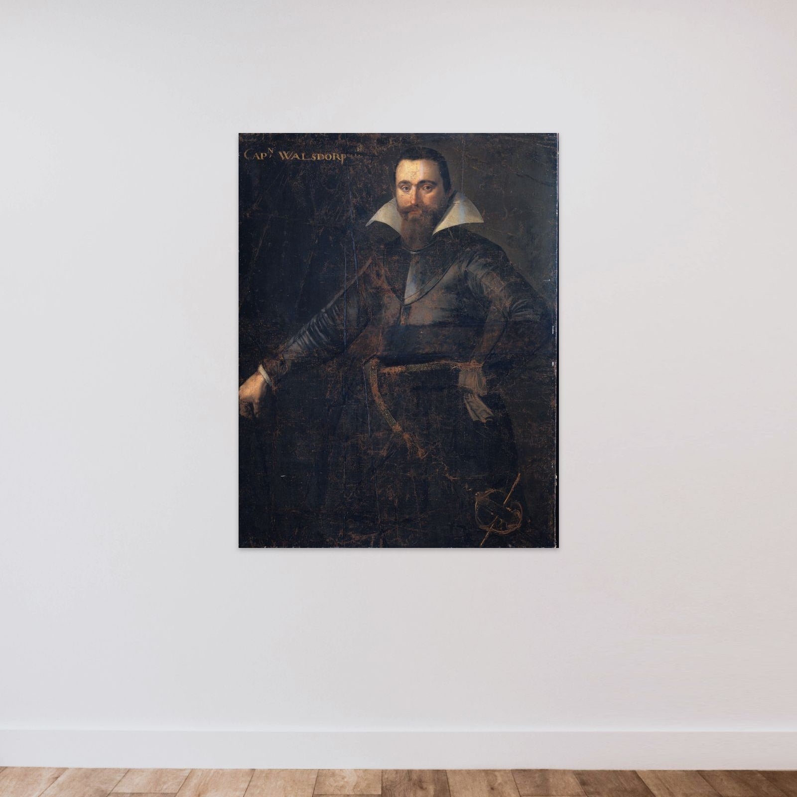 Portrait of Bartholomeus Andrio Walsdorffer (?-1622) unframed — shown to scale