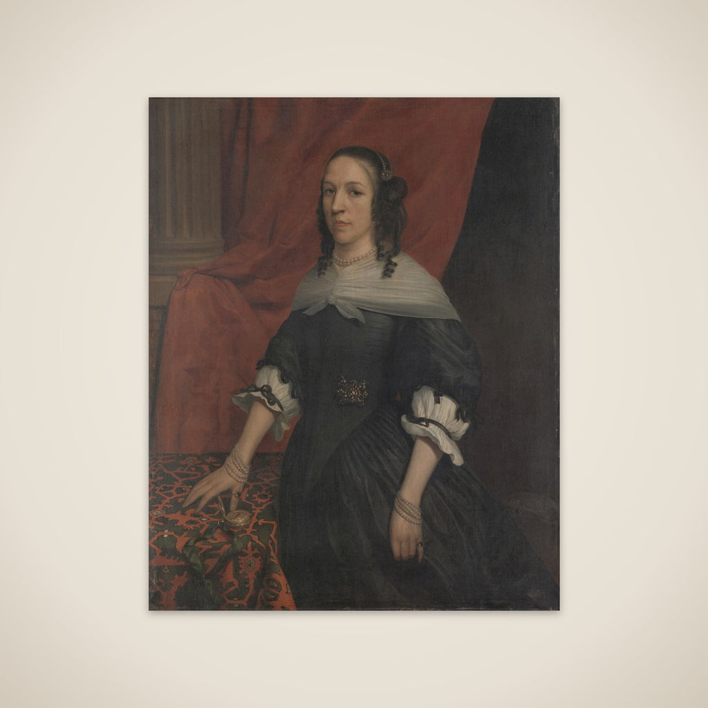 Portrait of a Woman, possibly Anna van Bourgondië, Founder of Slot Windenburg op Dryschor (Schouwen) and Wife of Adolf van Kleef unframed print